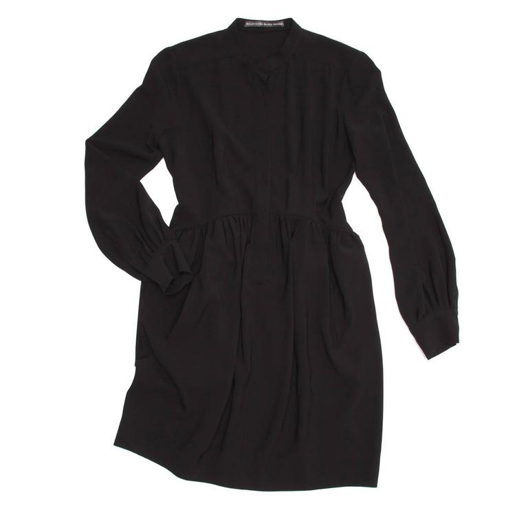 Balenciaga Black Mandarin Collared Dress For Sale at 1stDibs | black ...