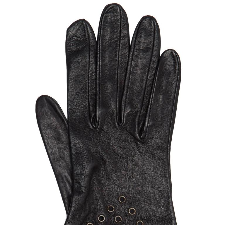 Alaïa Black Leather Gloves With Eyelets For Sale at 1stDibs | eyelets ...