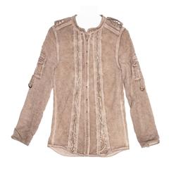 Balmain Taupe Jersey & Chiffon Top 5