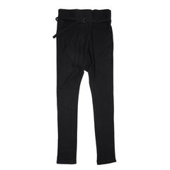 Ann Demeulemeester Black Wool Belted Pants