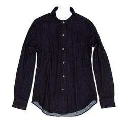 45rpm Dark Blue Cotton Shirt For Man