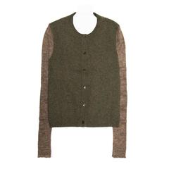 CelineGreen & Brown Cashmere Cardigan 1