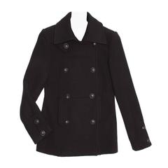 Chanel Black Wool Peacoat Jacket 1