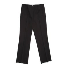 Chanel Black Cotton Cropped Pants with Frayed Hem