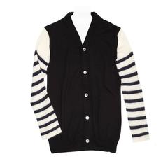 Comme des Garçons Black & Ivory Striped Cardigan