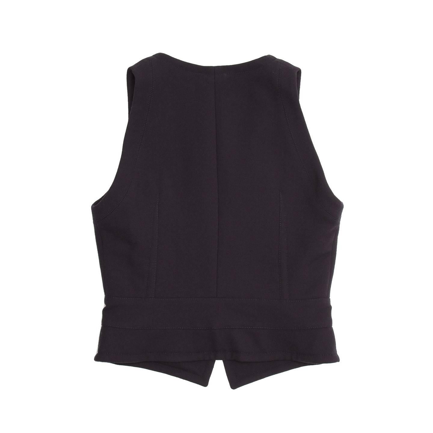 Black Dolce & Gabbana Navy Wool Vest For Sale