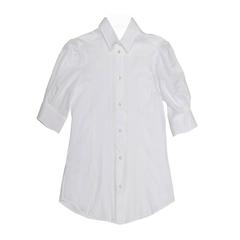 Dolce & Gabbana White Cotton & Lace Shirt