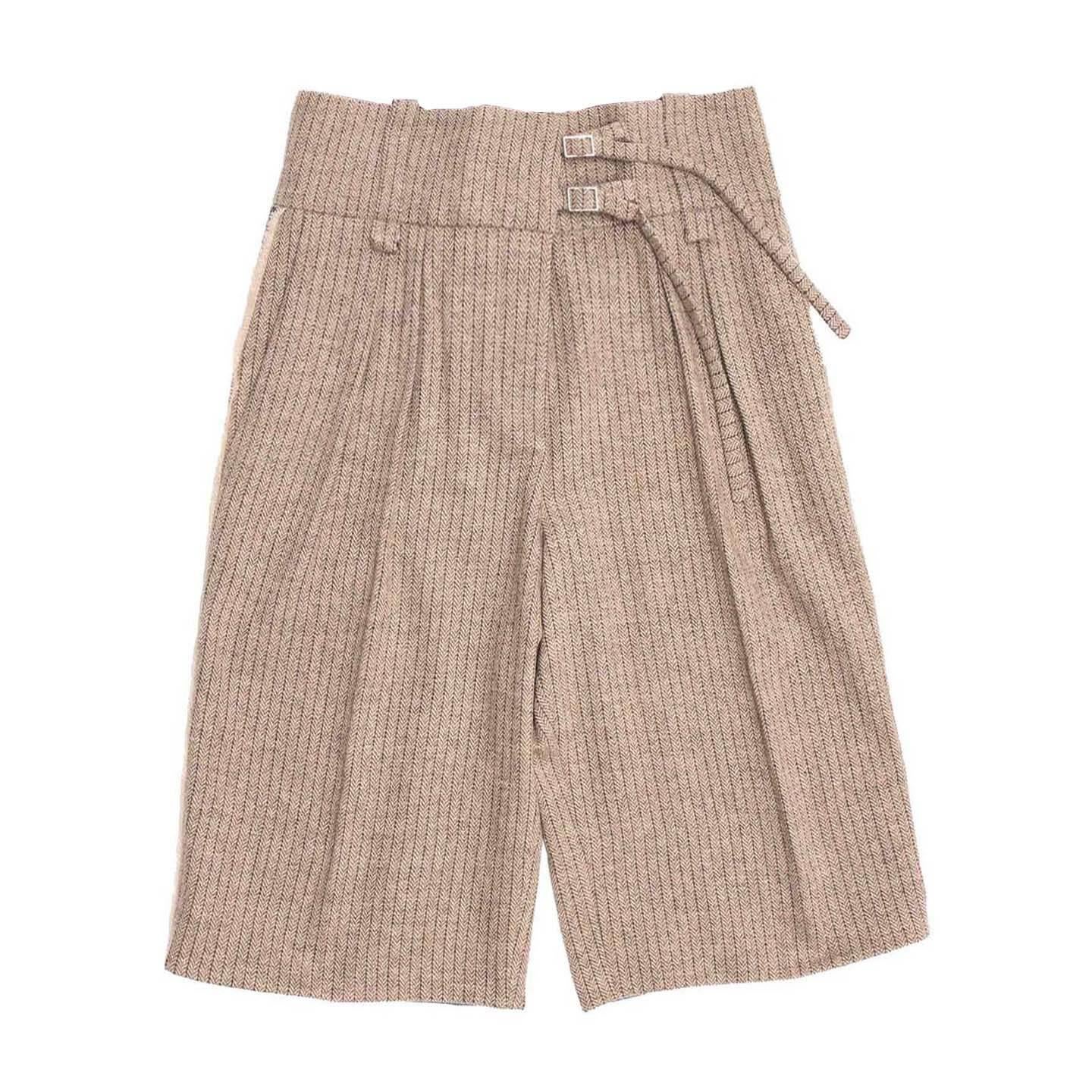 Chloe' Khaki Wool & Sequins Bermuda Pants For Sale