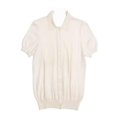 Celine Ivory Cashmere Short Sleeve Cardigan 8