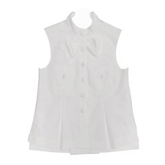 Chanel White Sleeveless Top or Jacket With Bow Detail