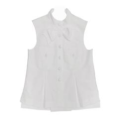 Chanel Ivory Sleeveless Top With Bow 6