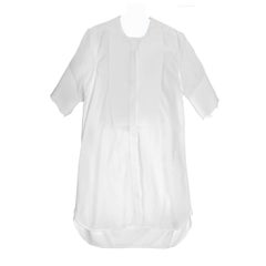 Celine White Cotton Short Sleeve Shirt