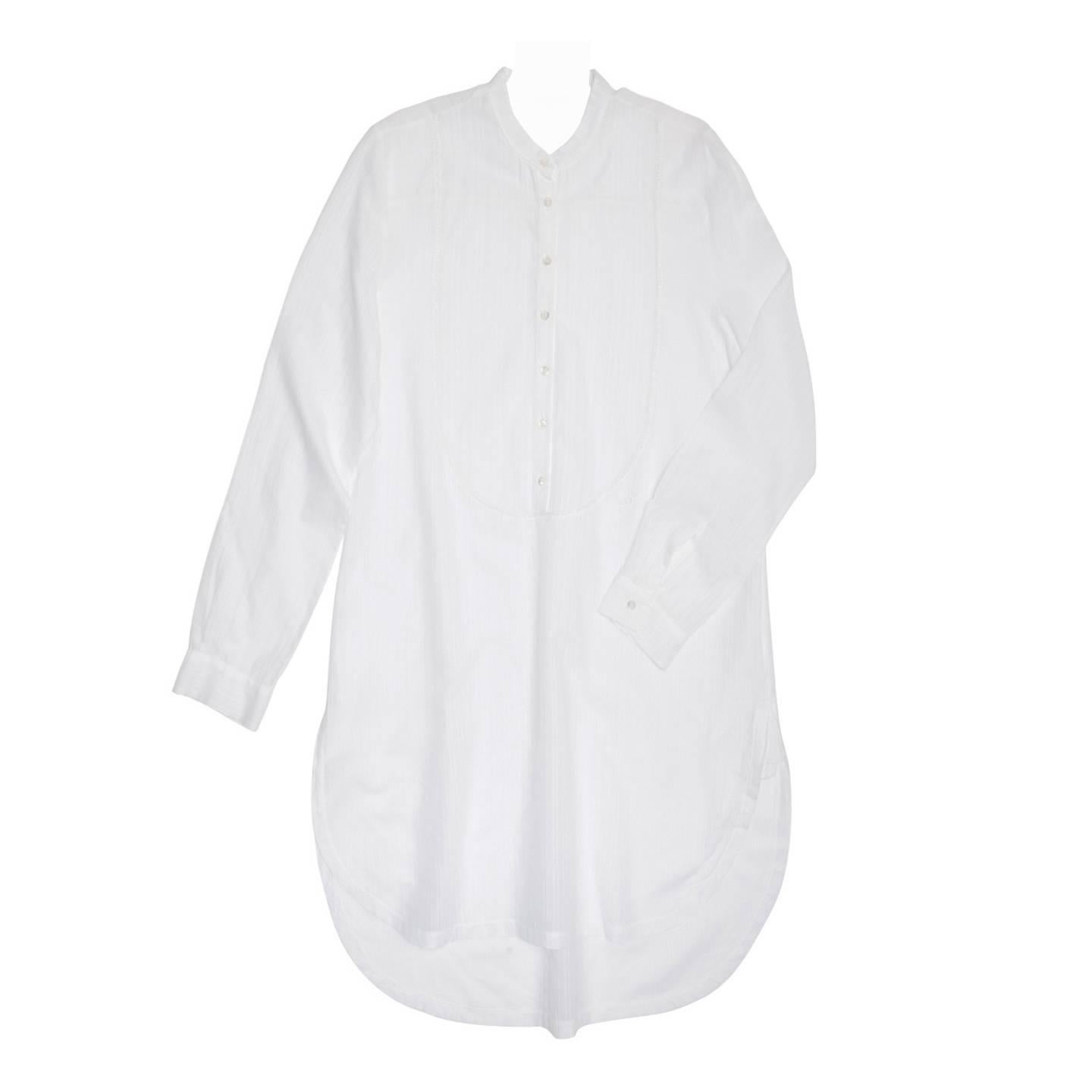 Chloe' White Stiped Jacquard Long Shirt For Sale