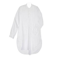 Chloe' White Stiped Jacquard Long Shirt