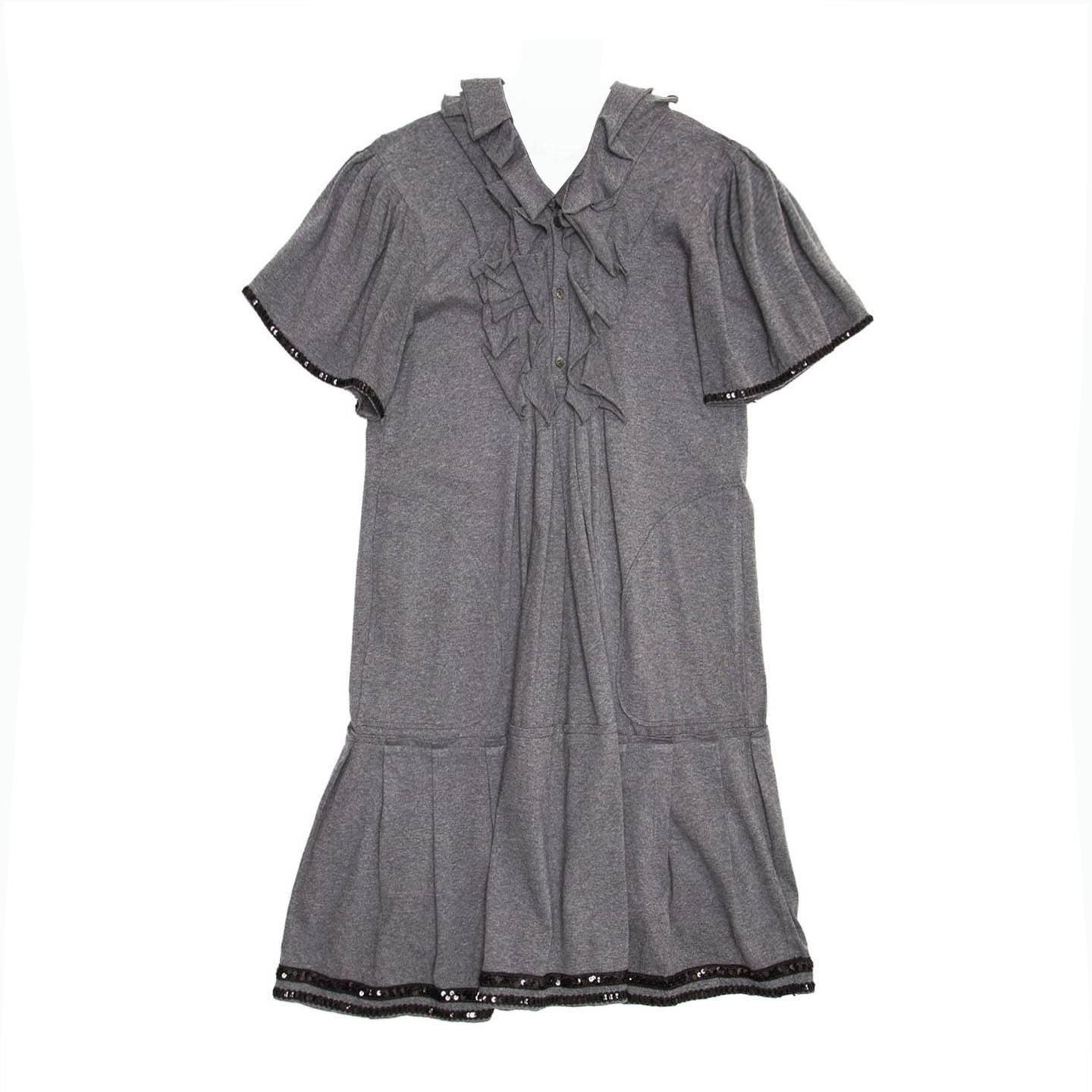 Junya Watanabe Grey Cotton Jersey Dress For Sale