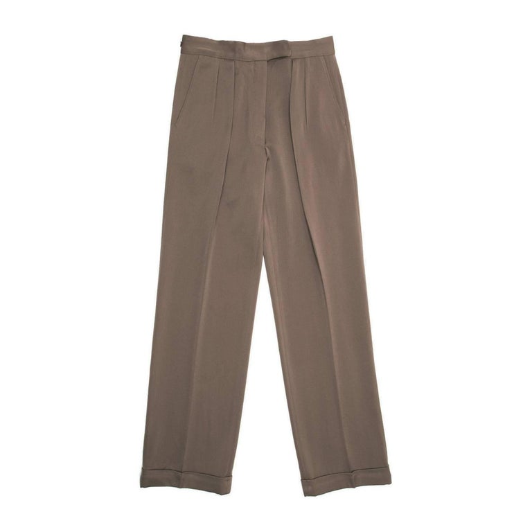 Dries Van Noten Brown Wool Pleated Pants For Sale at 1stDibs | dries ...