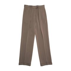 Dries Van Noten Brown Wool Pleated Pants 4
