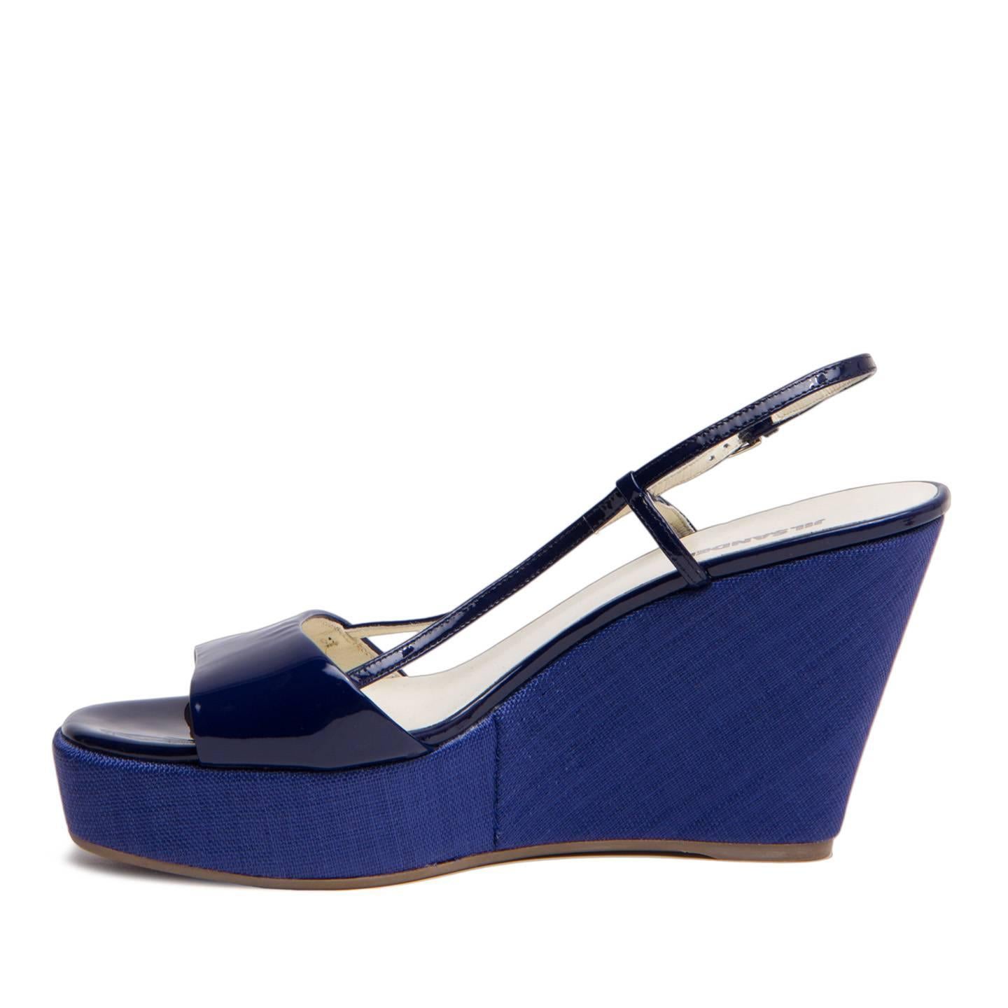 Jil Sander Royal Blue Wedge Sandals For Sale at 1stDibs | royal blue ...