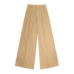 Jil Sander Khaki Cotton Wide Pants 1