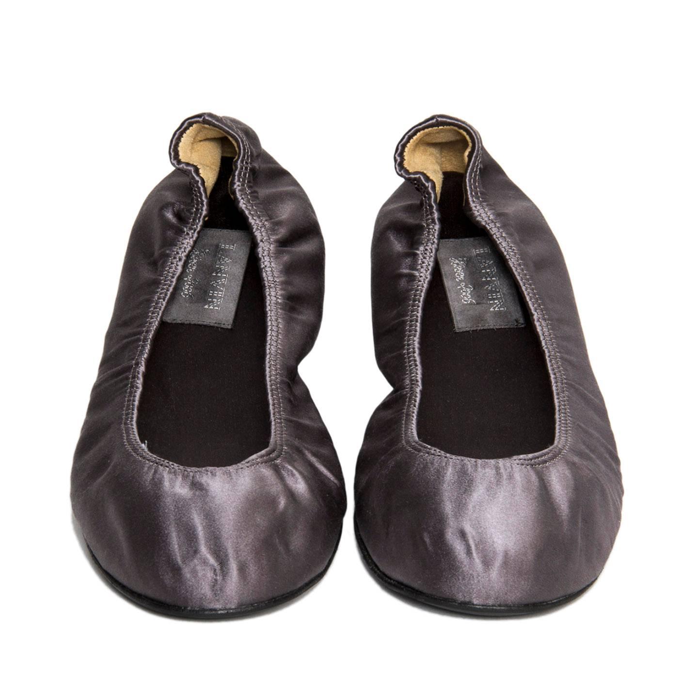 Gray Lanvin Mauve Sateen Ballerina Shoes
