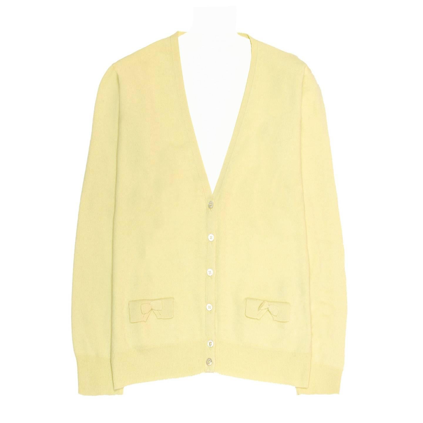 Marc Jacobs Yellow Cashmere Cardigan For Sale
