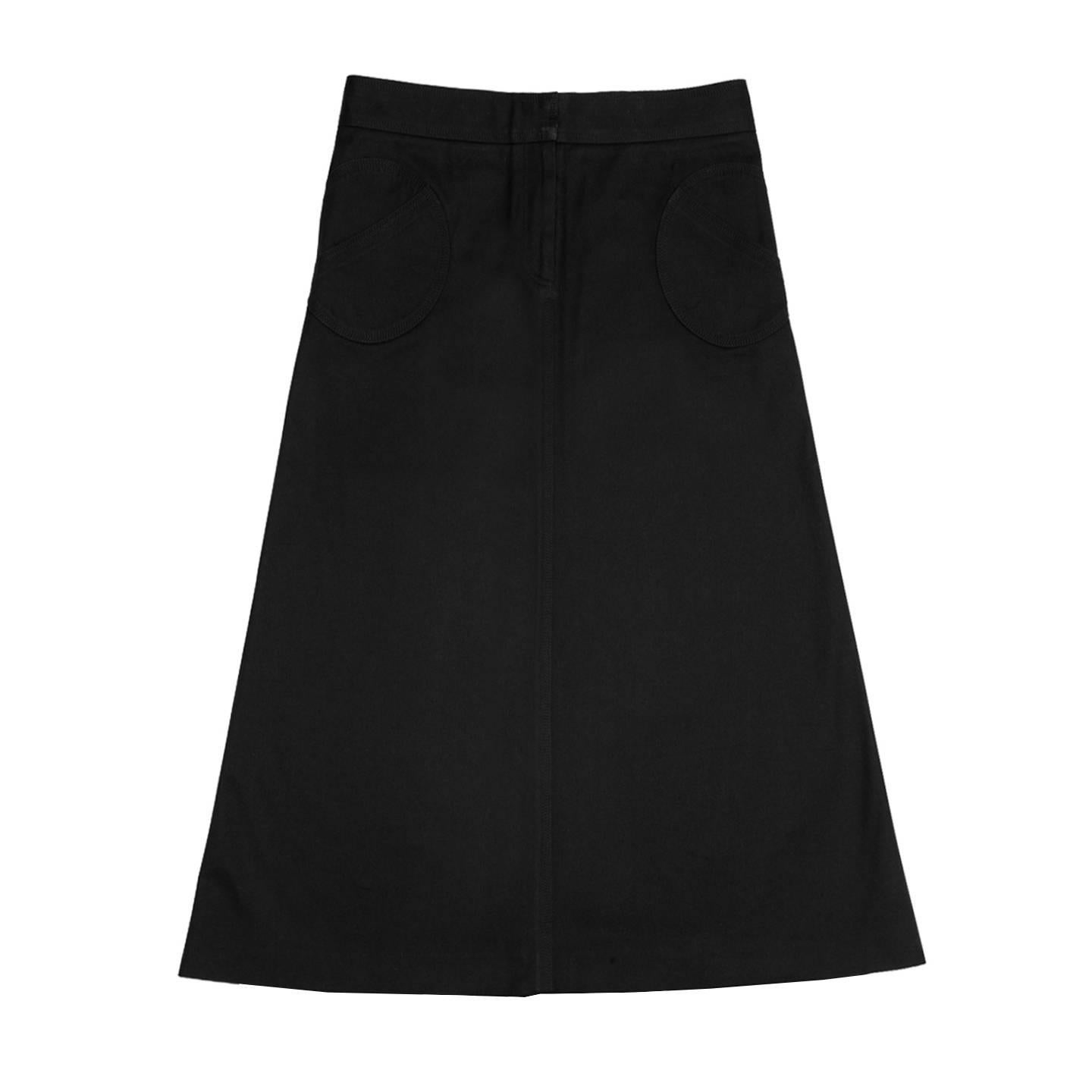 Marc Jacobs Black Thick Cotton Skirt For Sale