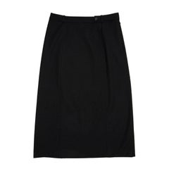 Prada Black Wool Straight Skirt