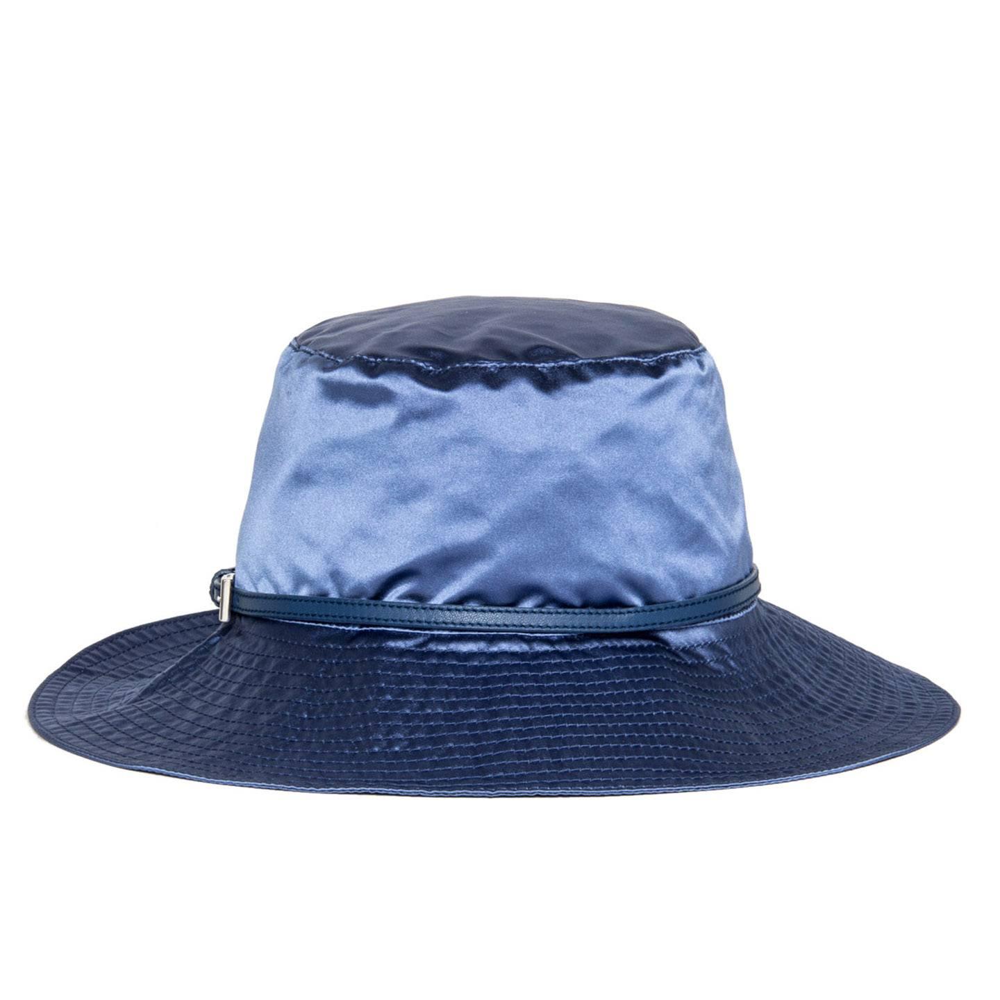 Prada Royal Blue Silk Hat In Excellent Condition In Brooklyn, NY