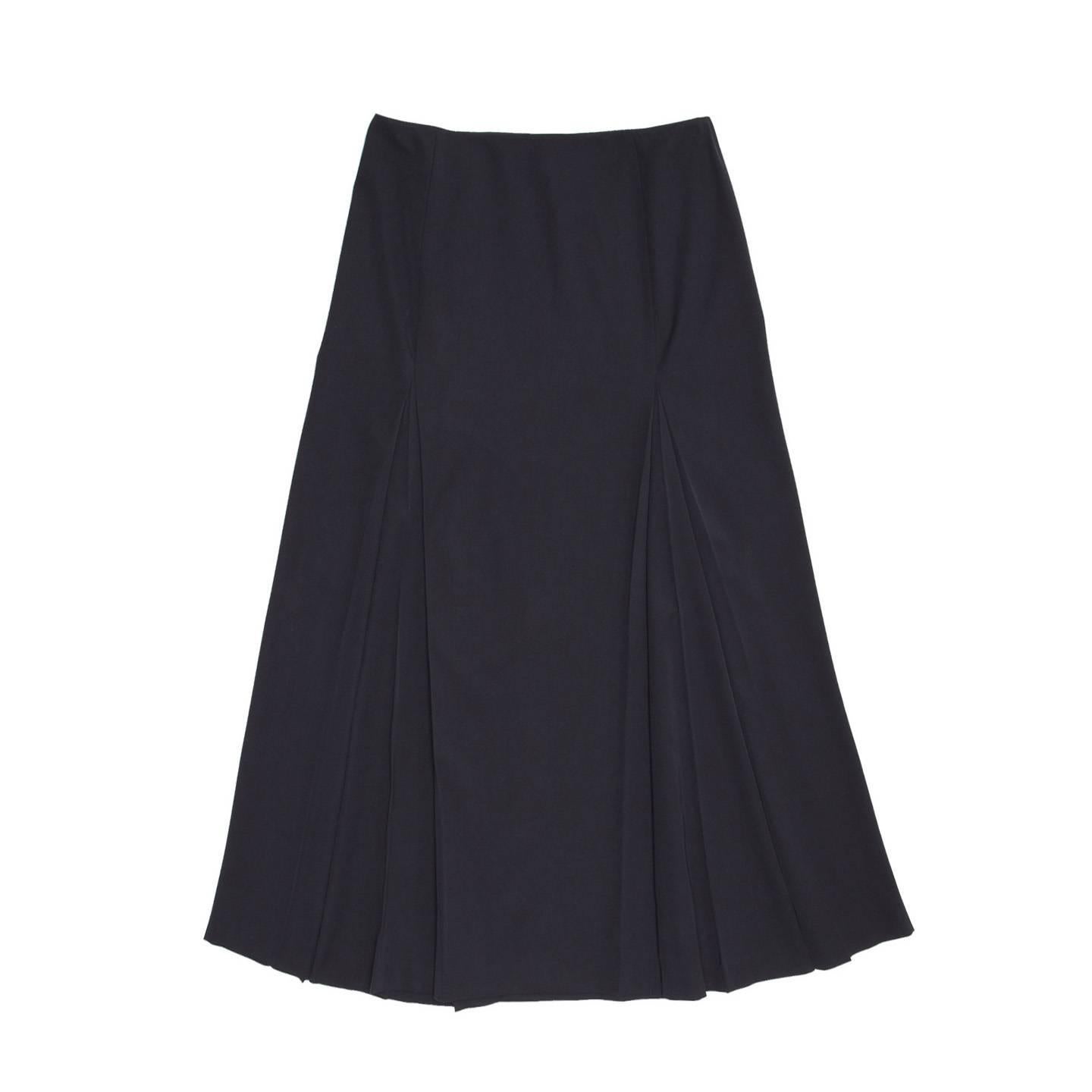Prada Midnight Blue Wool Skirt For Sale