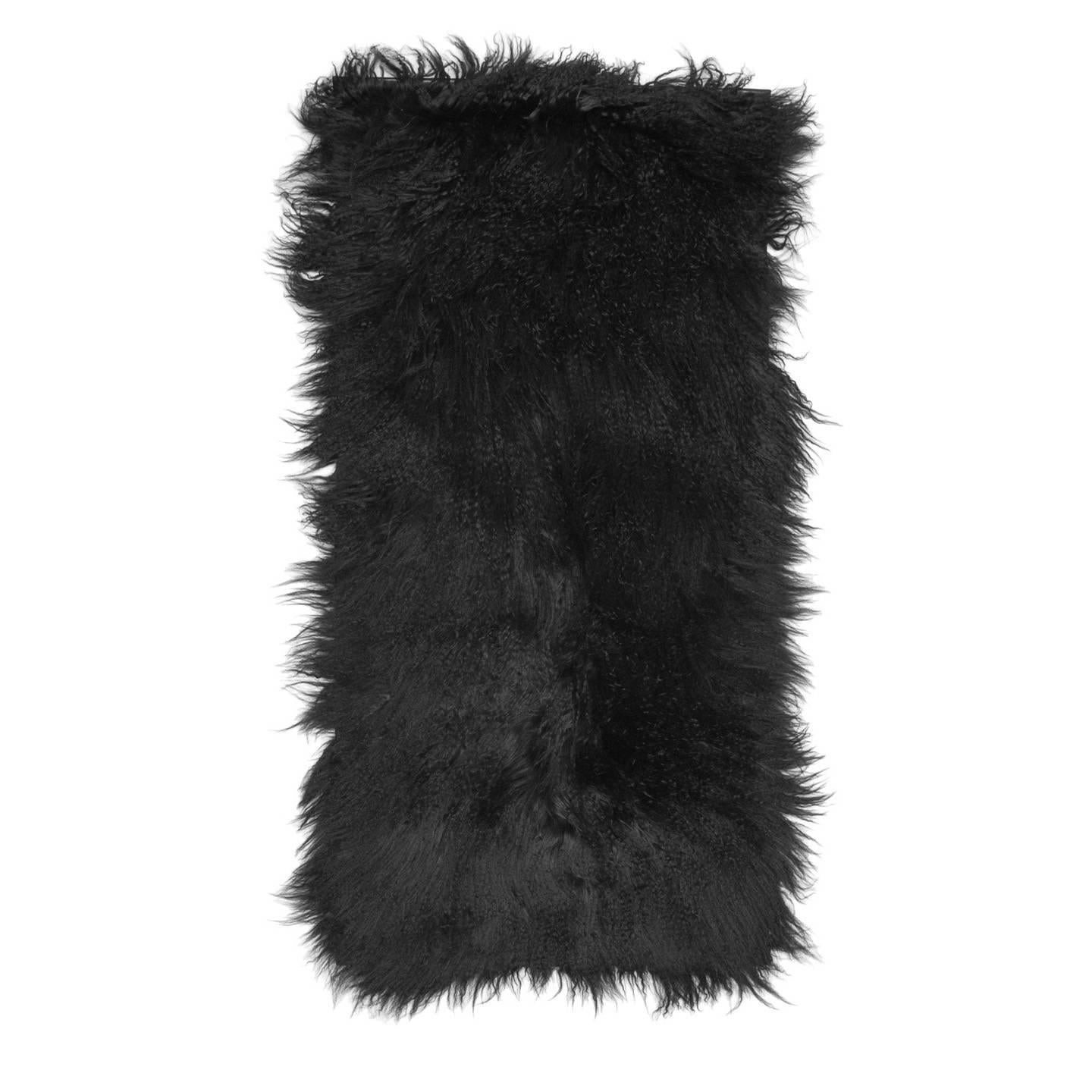 Prada Black Fur & Leather Rug