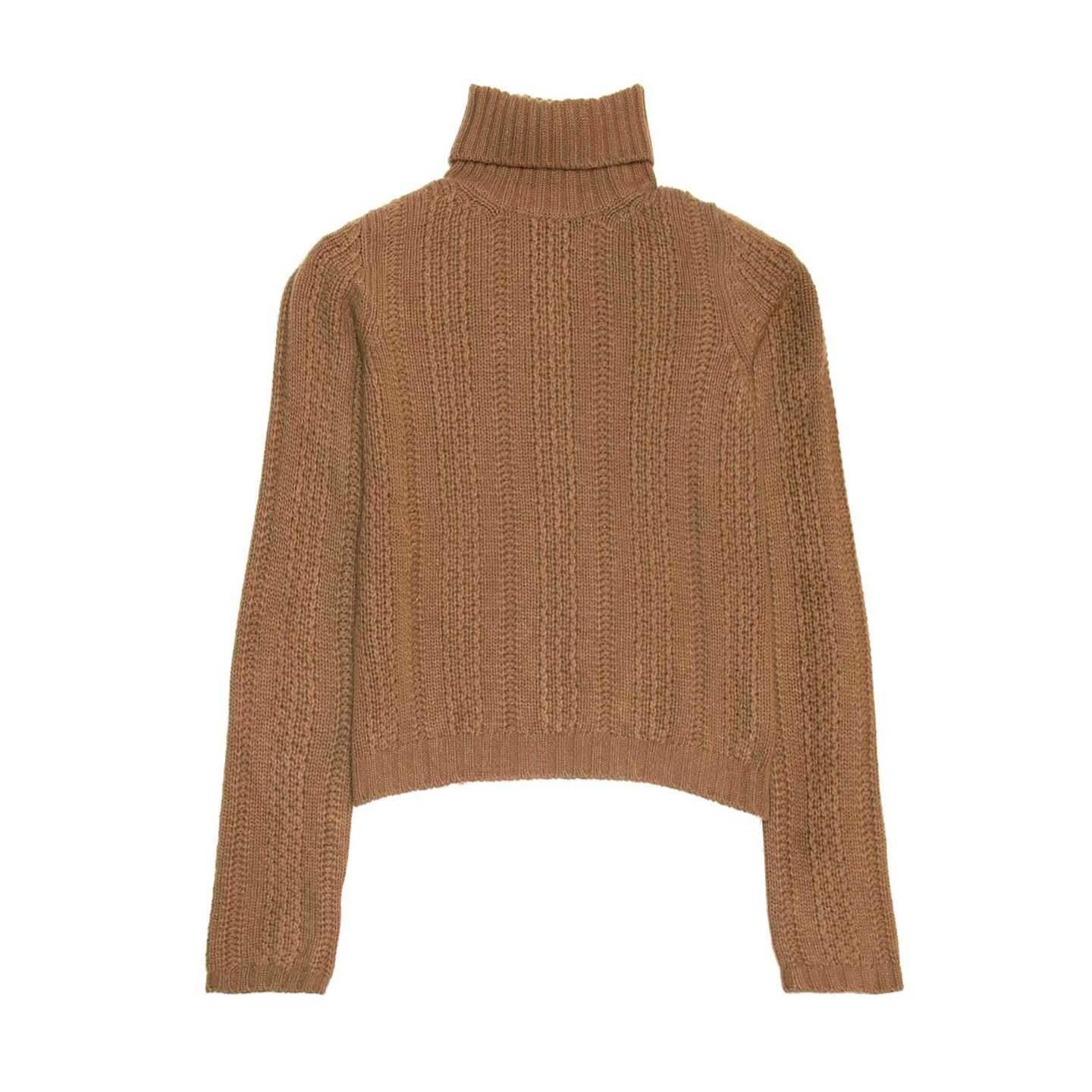 Prada Camel Roll Neck Sweater For Sale