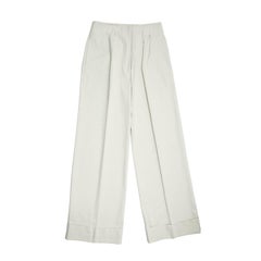 Stella McCartney Ecru Cotton Wide Pants