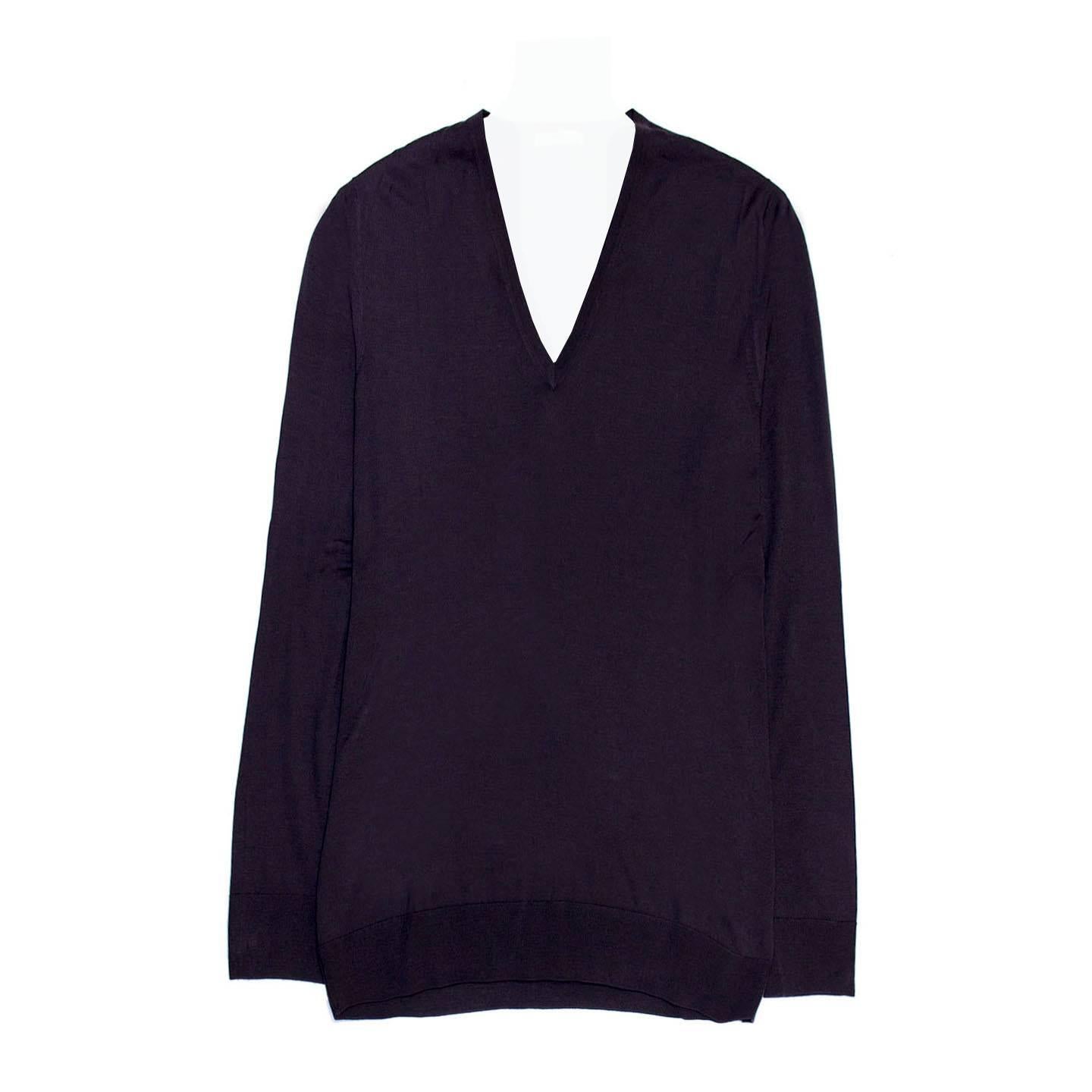 Prada Purple Blue Wool Pullover For Sale