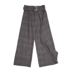 Yohji Yamamoto Grey Wool Wide Legged Pants 8