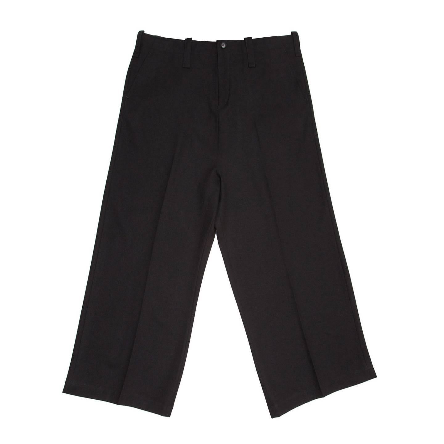 Yohji Yamamoto Black Wide Legged Slack Pants