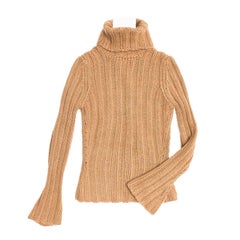 Yves Saint Laurent Camel Cashmere Turtleneck Sweater