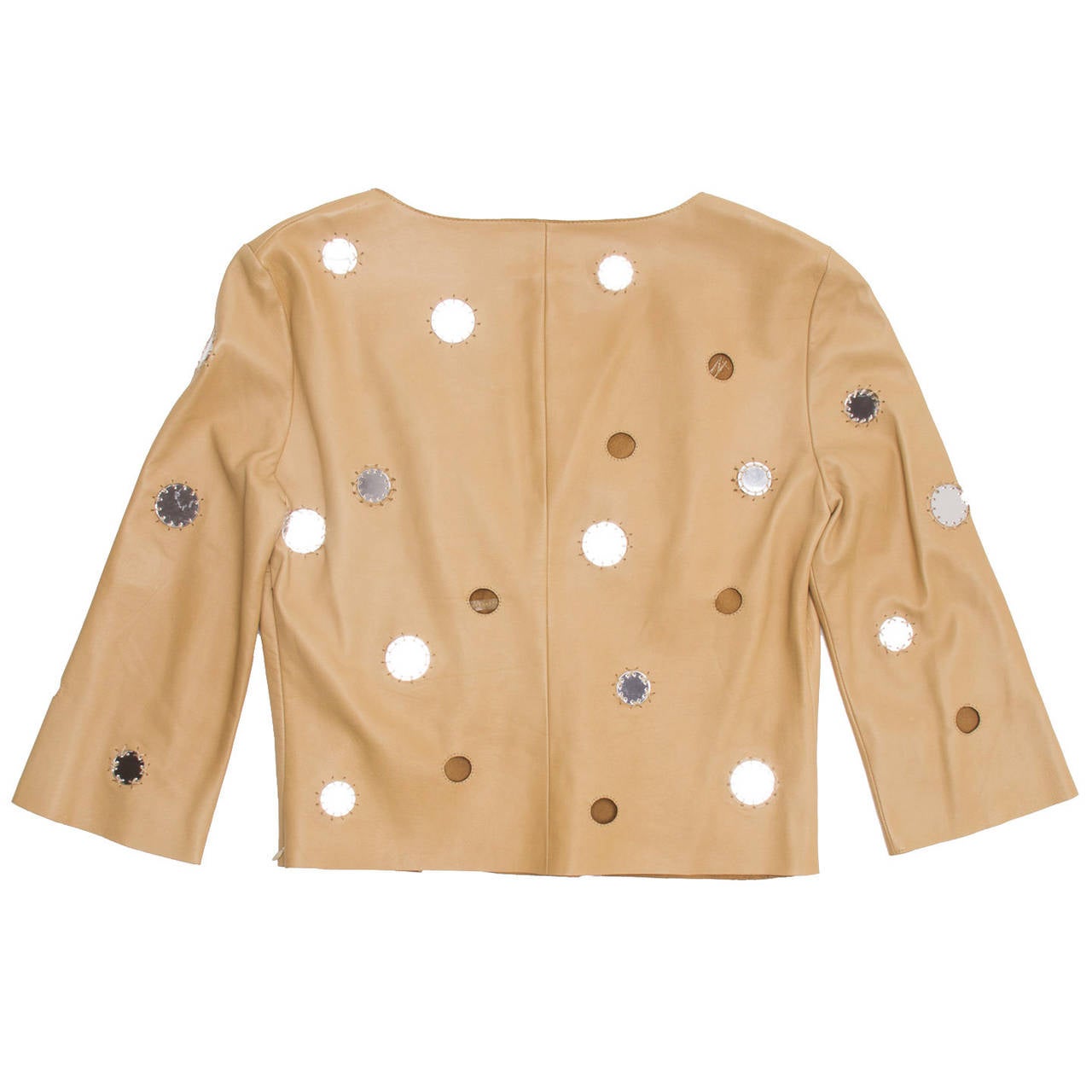 Beige Prada Cropped  Top Of Nappa Leather With Mirrors For Sale