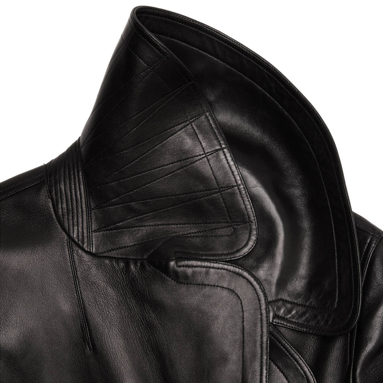 Alaïa Black Leather Coat With Flare at 1stDibs | alaia leather coat ...