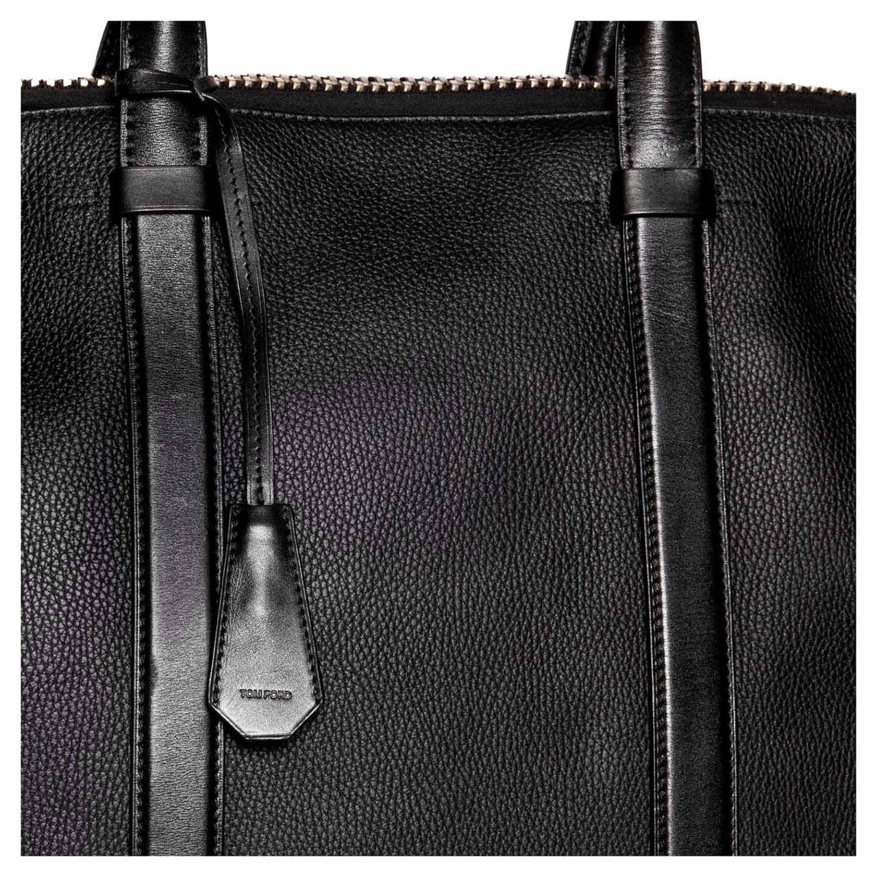 Tom Ford Black Leather Oversize/Travel Bag 1