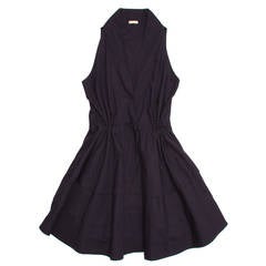 Alaïa Dress Navy Halter Style