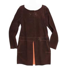 Chloe' Brown & Orange Suede Coat