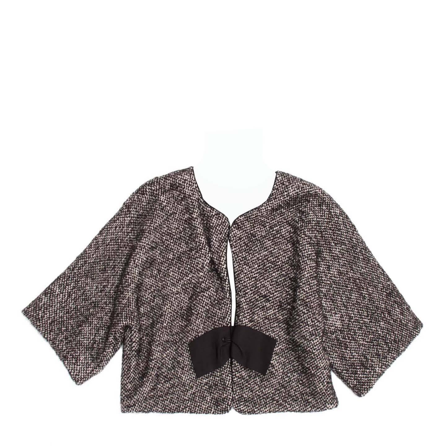 Lanvin Grey Tweed Cropped Jacket For Sale