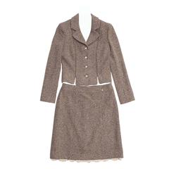 Chanel Brown Tweed Skirt Suit 1
