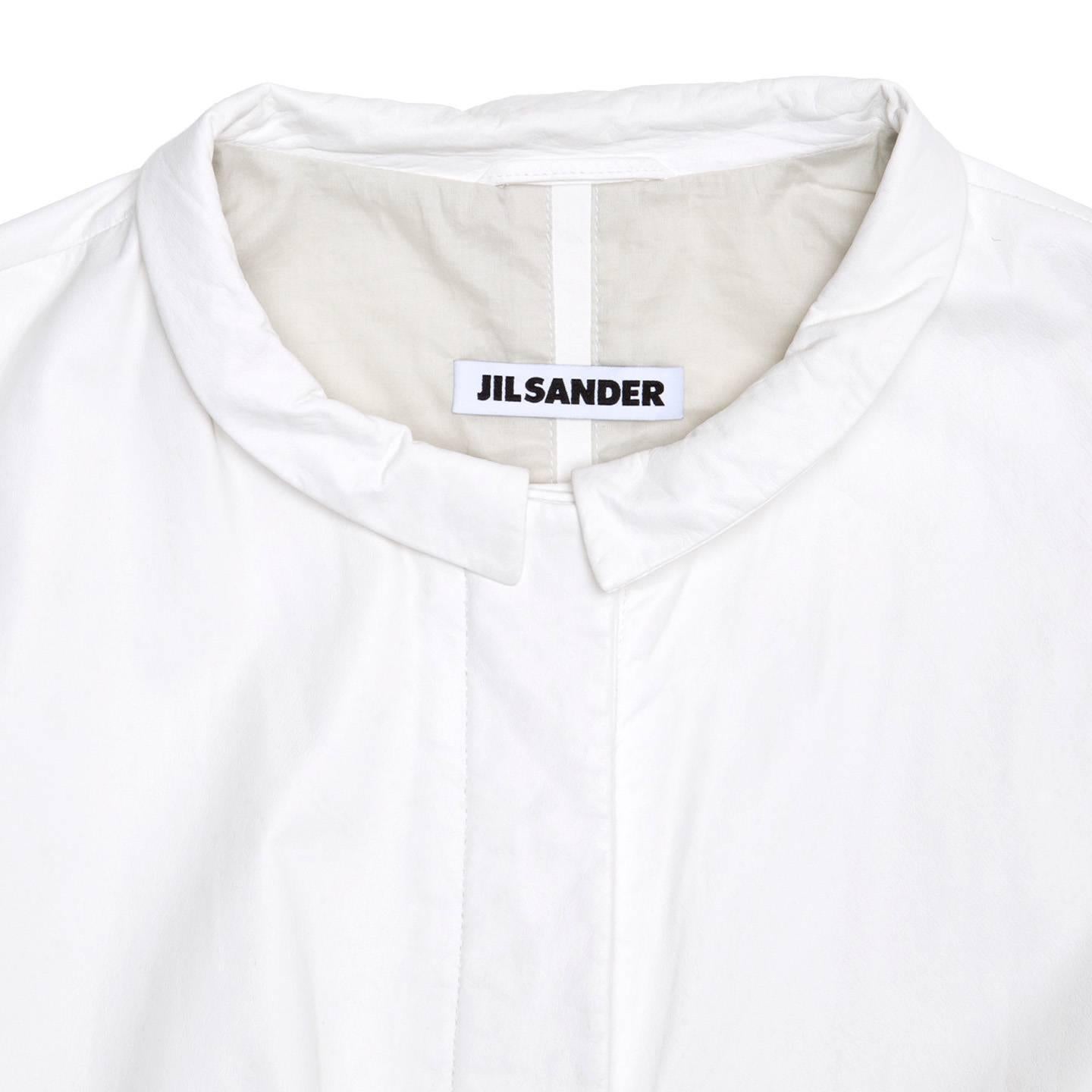 Women's Jil Sander White Leather Bomber Jacket For Sale