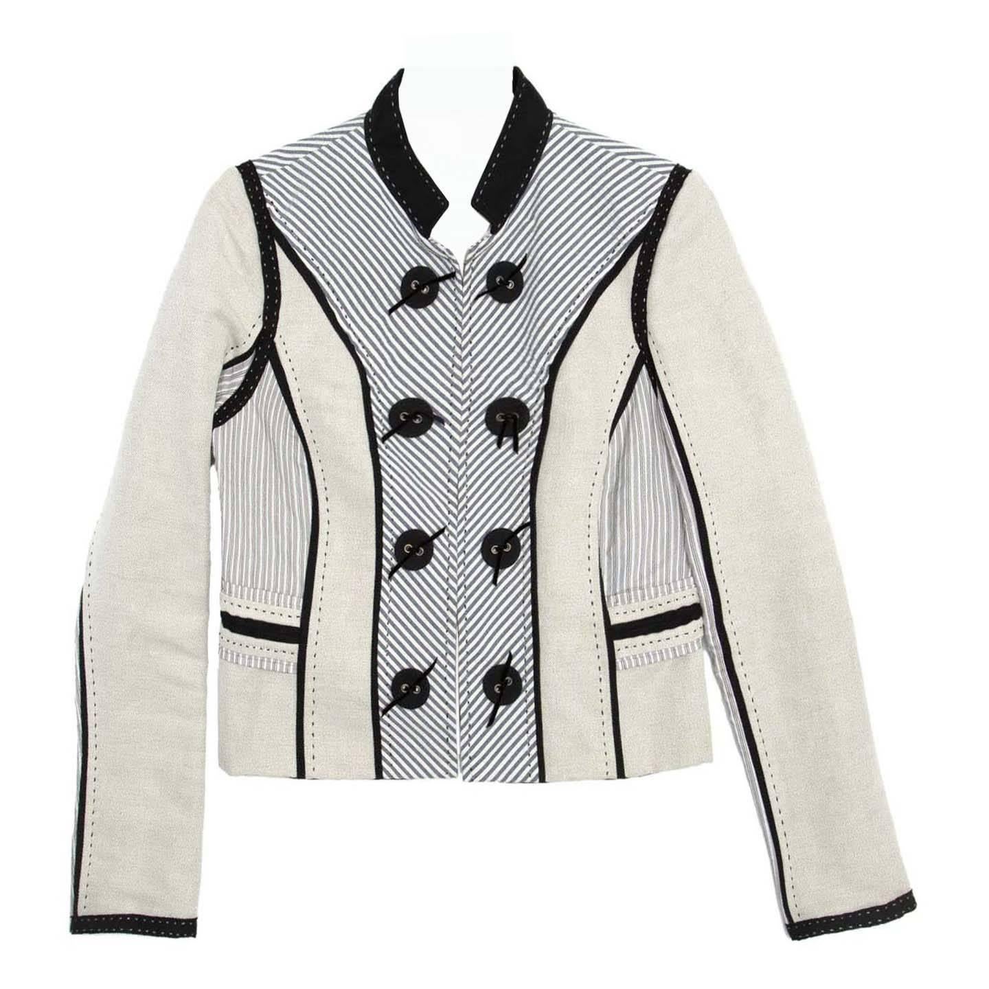 Chloe' Multicolor Cotton & Linen Jacket For Sale