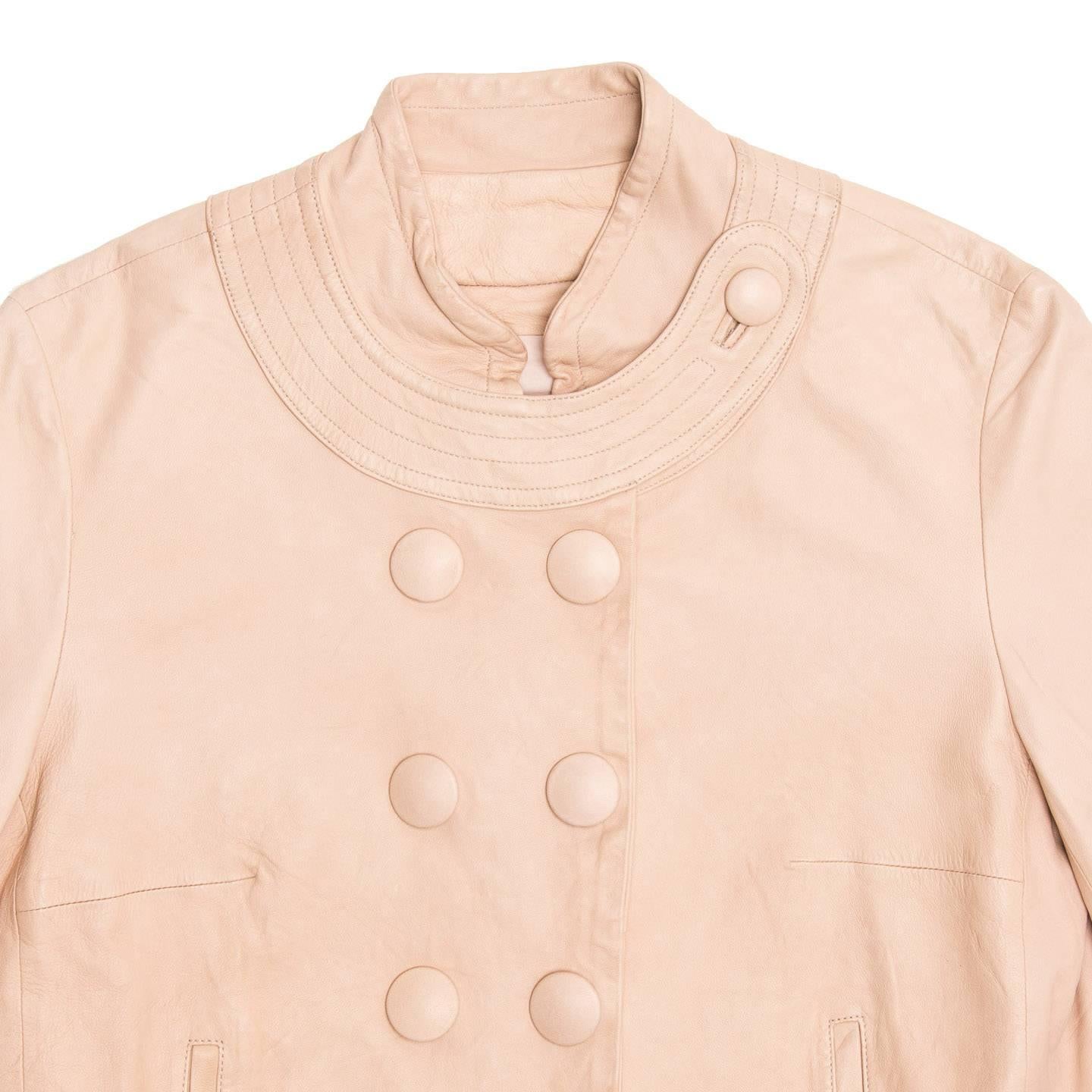 Orange Chloe' Pale Pink Leather Jacket For Sale