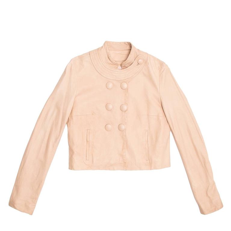 Chloe' Pale Pink Leather Jacket For Sale at 1stDibs pale pink jackets