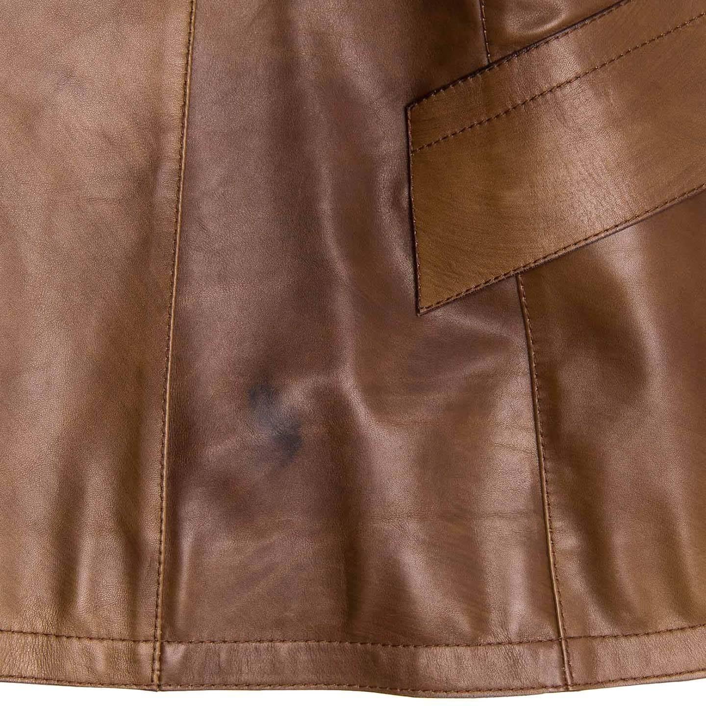 Prada Brown Semi-Distressed Leather Blazer For Sale 1