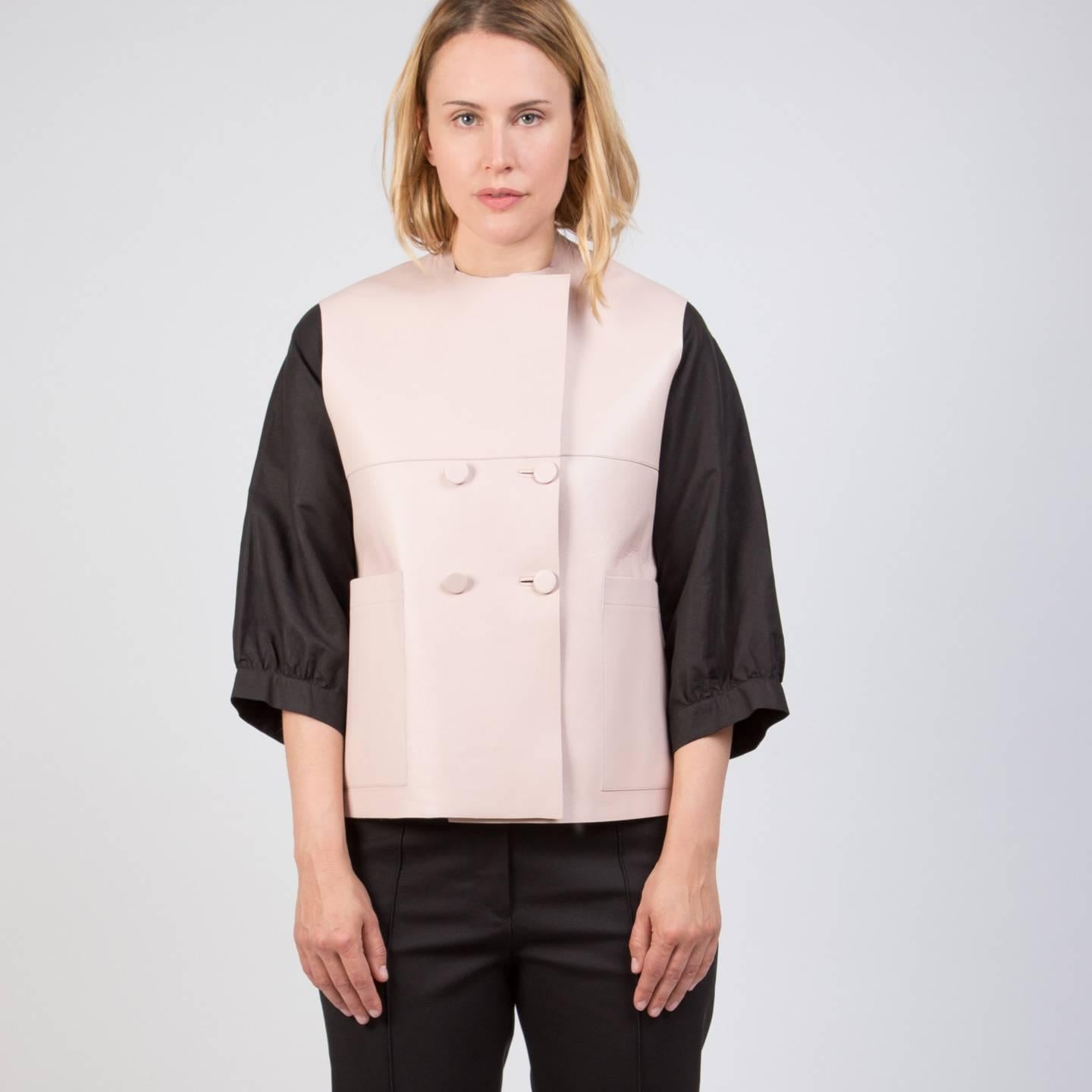 Marni Pink & Black Leather Vest For Sale 1