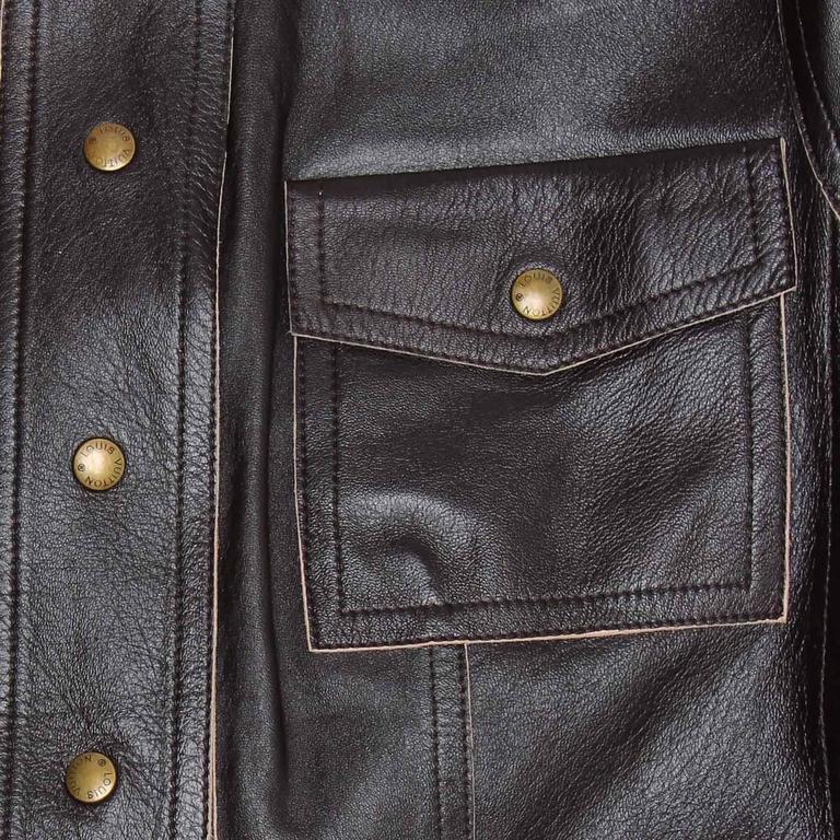 Louis Vuitton Brown Leather Short Jacket For Sale at 1stDibs | louis ...